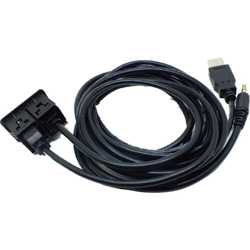 Car Black USB AUX Headphone Flush Mount Mounting Adapter