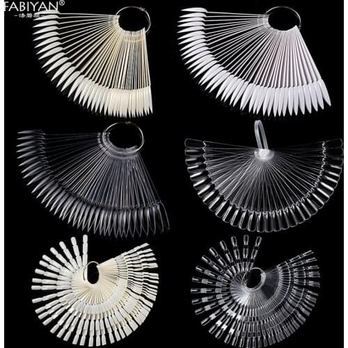 150 Tips Nail Art Bamboo Swatches Stick Display Card Template False Fan Polish Gel Plastic Foldable Practice Board Tool Manicure