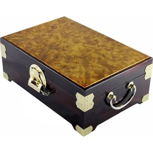 Free Shipping Madacascan Ebony solid wood jewelry box with Burma burl gold camphorwood top best wedding decoration storage box