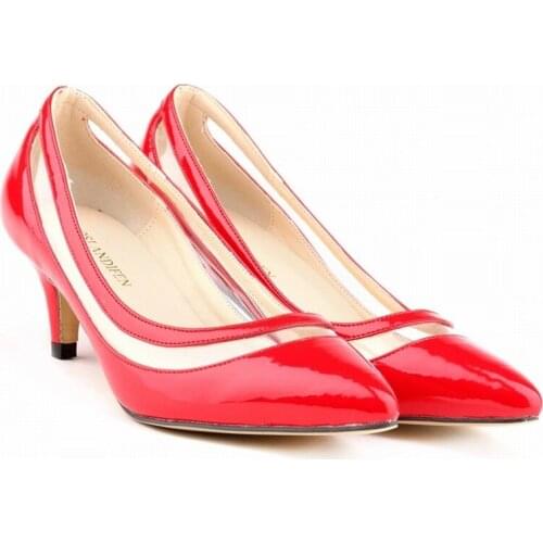 Free shipping New spring and autumn fashion OL low heeled shoes sexy patchwork women pointed toe pumps size 35-42 678-2PA