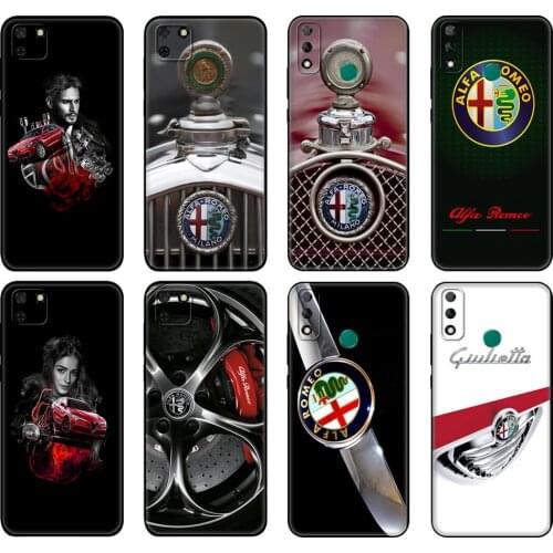 Black tpu Case For Huawei Y9S Y6S Y8S Y5P Y7P Y8P Case For Huawei Y5 lite Prime 2018 Y6 2019 Cover Pretty alfa romeo