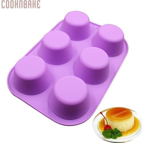 COOKNBAKE Silicone Mold for Cupcakes Small Cupcake Muffin form Round Silicone mold Bakeware Cake pastry tool 6 Hole Soap Mold