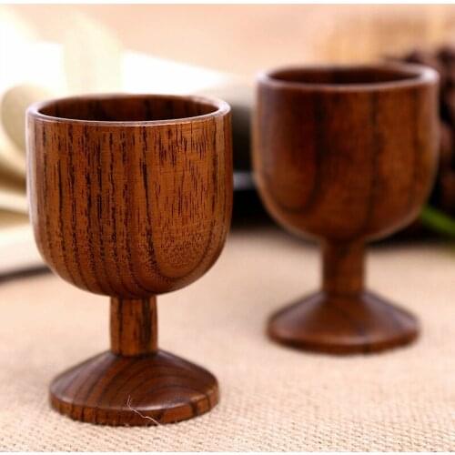 Wooden Wine Glass Drinking Cup Handmade Vintage Exquisite Cocktail Wine Goblet Chalice Glass Kitchen Accessories