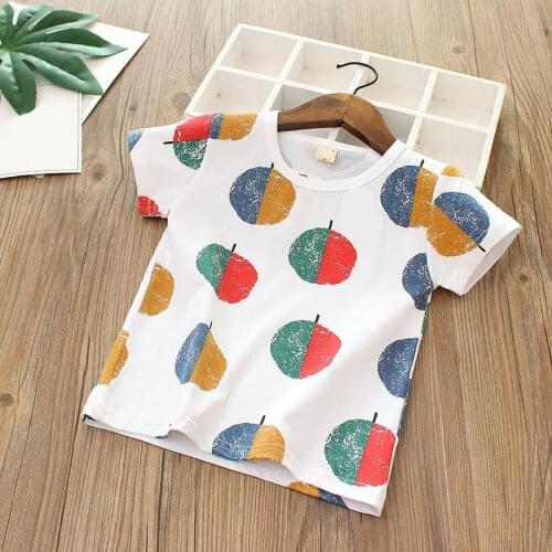 Children tops Kids Clothes Girls Cotton Summer T Shirts for Baby Boys T-Shirts Short Sleeve beach 2020 90~120
