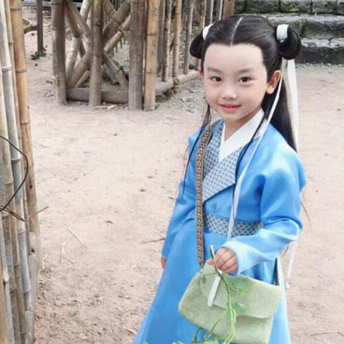 Bai Gungun Little Boy Child Pupil Student Costume Hanfu for TV Play Eternal Love of Dream Chinese Study Performance Hanfu
