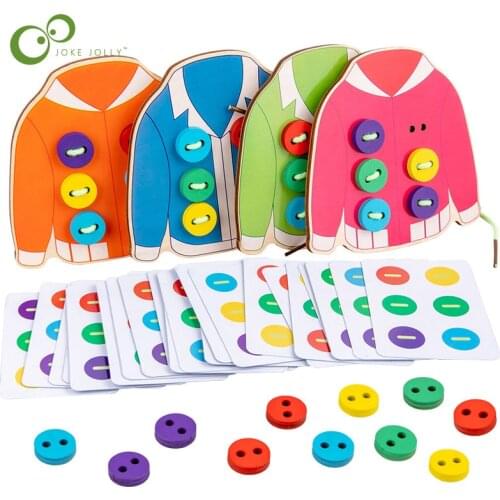 Early Childhood Education Toys Baby Clothes Button Drawstring Boards Hands-on Ability Hand-eye Cooedination Training Games DDJ