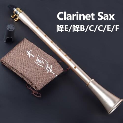 Pocket Clarinet Sax Mini Portable Clarinet-Saxophone Little Saxophone bE/bB/C/D/E/F Key With Carrying Bag Woodwind Instrument