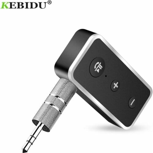 KEBIDU Wireless Bluetooth 5.0 Receiver Car Kit Stereo Music 3.5mm Aux Audio Handsfree Reciever For Car Music Speaker