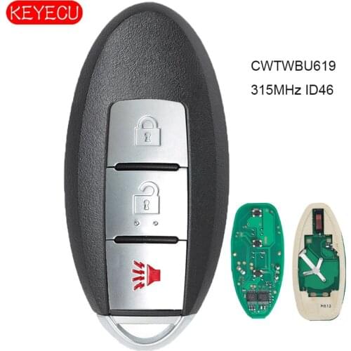 KEYECU Smart Remote Car Key Fob 3 Button 315MHz ID46 for Infiniti FX35 FX45 2005 2006 2007 2008 FCC: CWTWBU619