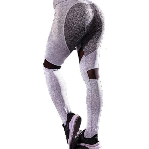 Mesh Splicing Yoga Leggings Sport Fitness Gym Legging Women Patchwork Stretchy Black Pants High Waist Skinny Workout Leggings