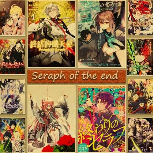 Comic Seraph Of The End Retro Poster Kraft Paper Wallpaper High Quality Home Decoration Painting Wall Stickers