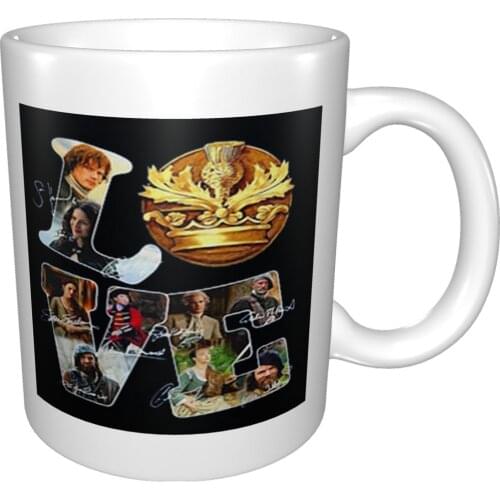 Love Outlander Tv Series Signature Mug Coffee Cup Coffee Mug Grandma Gift Skull Coffee Cup