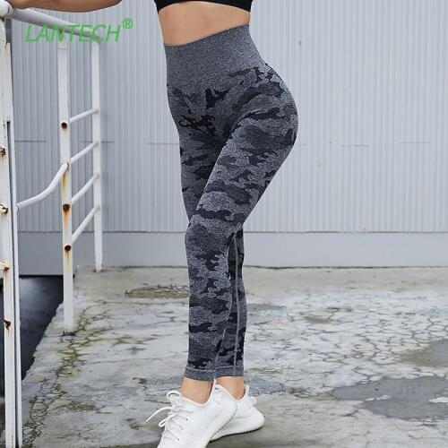 LANTECH Gym Leggings Sports Pants Sportswear Stretchy Yoga Gym Fitness Leggings Running Compression Tights Women Camo Pants