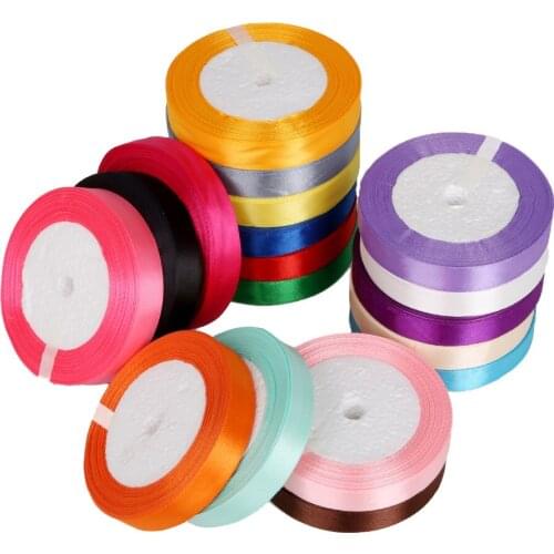 A Roll 15mm Width 25Yard/22meter Polyester Ribbon Chrismas Wedding Decor cake box Gift Wrap Fabric Ribbons hand DIY Accessories