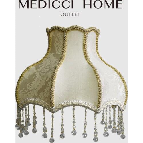 Medicci Home Antique Octagonal Royal Bell Lamp Shade European Floral Jacquard Cloth Retro Decorative Lamp Shade For Living Room