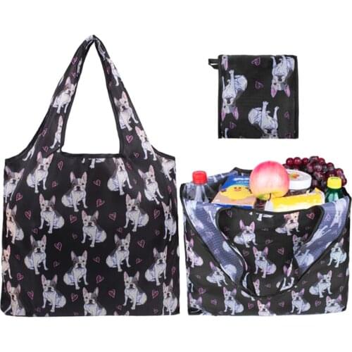 Reusable Bags Grocery Bags Storage for Groceries Machine Washable Lightweight Cute Shopping Bags Polyester