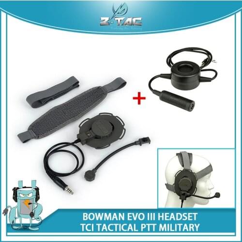 Z-Tactical softair Bowman Evo III Headset Z-tac Headphones with Ptt KENWOD Midland Military Standard Version Z029 Z 114