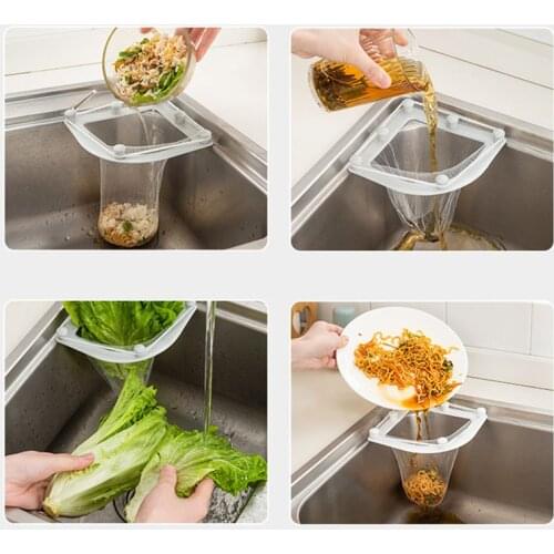 New Kitchen Triangular Sink Strainer Drain Vegetable Fruit Drainer Basket Suction Cup Rack For Kitchen Storage Sink Filter Shelf