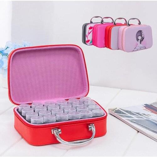New 5D Diamond Painting Accessories Cross Stitch Tool Box Container 24 Bottle PU Storage Bag Embroidery Mosaic Rhinestones Tools