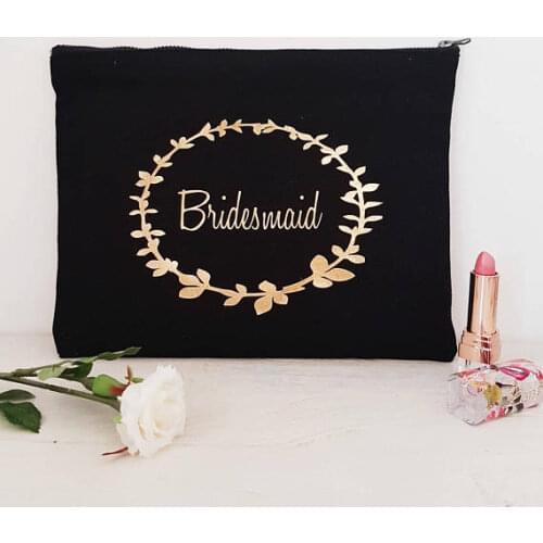 Customize name title vintage wedding bride Make Up comestic Bags Bridesmaid Maid of Honour Gift for Bridal Party Bags favors