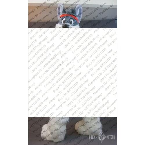 Customized Available REAL PHOTO KJ0035 full sets husky dog Suit fursuit CAT wolf Costume fox Party Carnival Gift