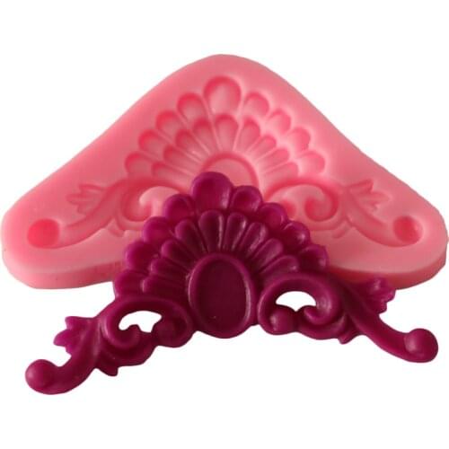 Retro Relief Gift Border Silicone Molds Crown Fondant Decorating Cupcake Chocolate Gumpaste Candy Clay Moulds DIY Gift