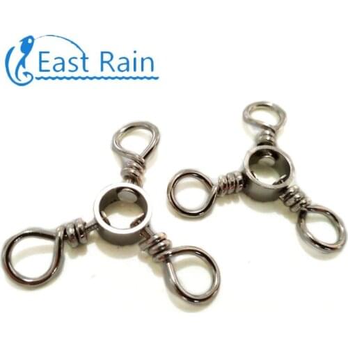 East Rain 50pcs/lot Stainless steel fishing trigeminal Rings Connector Accessories Fishing Tackle free shipping