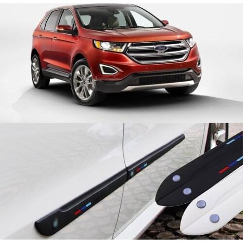 Savanini Car-styling 4pcs High Quality Brand New Side Doors Rubber Bumper Protector Guard Scratch Sticker Trim For Ford Vehicle