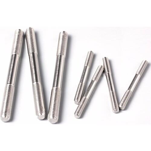 50PCS M4 Stainless Steel Double End Threaded Screw Headless Double Thread Studs Bolt M4*20/25/30/35-100mm