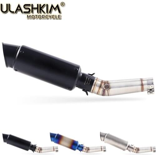 Motorcycle Exhaust Muffler Pipe Link Pipe Carbon Fiber Exhaust Slip on Escape FOR HONDA NC700 NC750 NC750X 2012-2017 Q