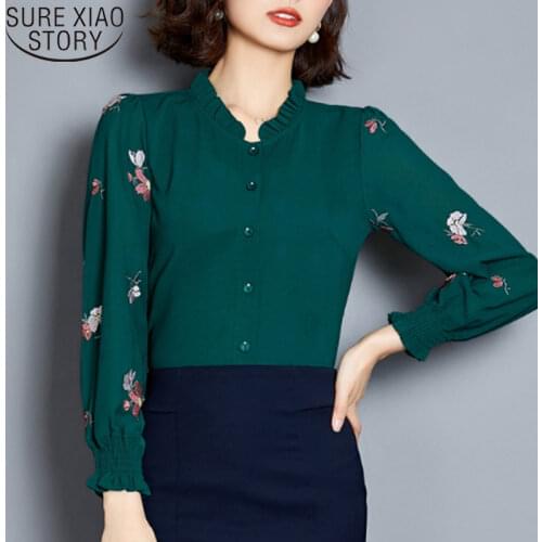 Womens clothing 2021 womens blouses plus size women white shirt long sleeve shirts Chiffon blouse ladies tops shirts 2640 50