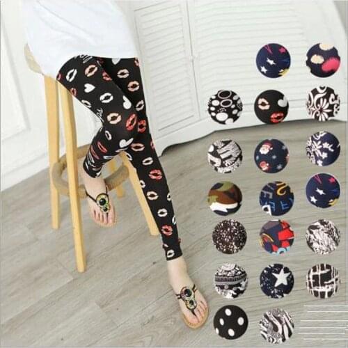 Leggings Hot Sell Womens Skull&flower Black Leggings Digital Print Pants Trousers Stretch Pants LG01