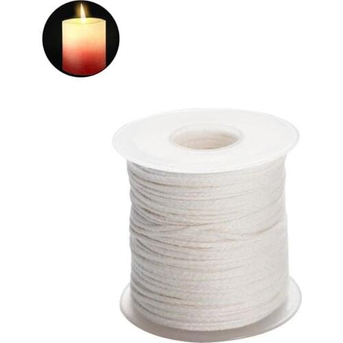 1 Roll 100% Cotton Candle Wicks Smokeless Candle Wicks Core Braid Candle Wicks Plant Soybean Wax Core Supply