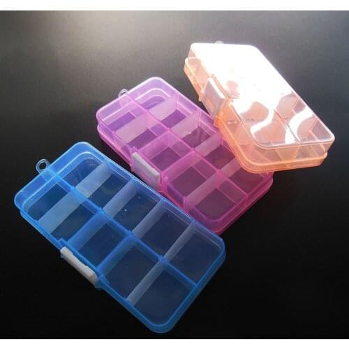 1 pc random colour Compartments Container Case Nails Art Empty Storage nail tool box Decorations Nail Art Box empty box