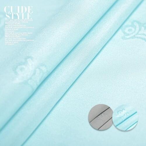 100% pure mulberry solid color blue/grey Light silk shirt clothes DIY skirt silk fabric A52