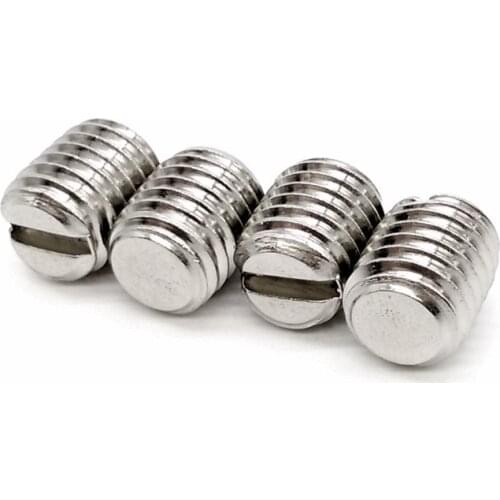 100pcs/lot M1.2 M1.4 M1.6 DIN551 Stainless steel slotted set screw with flat point