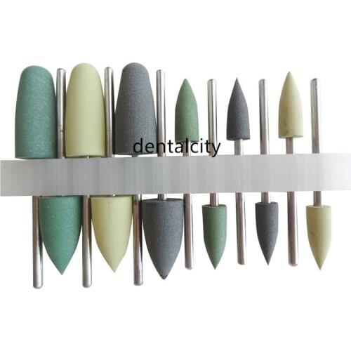 12pcs 2.35mm dental Resin Base Polishing Burs SILICONE Polishers Diamond Teeth Jewel Polishers