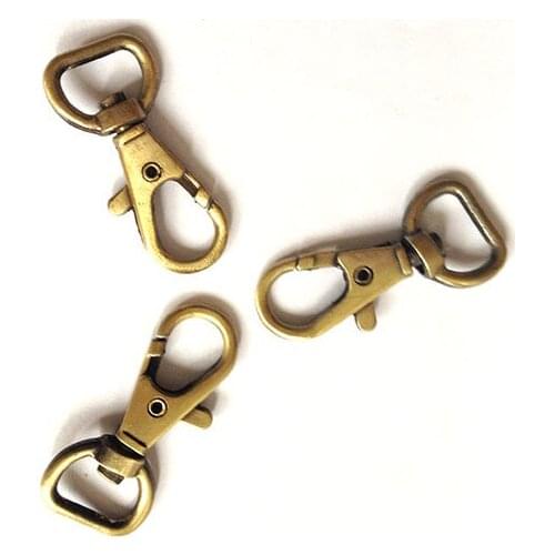 3/4 Inch (inside wide) Swivel Clips with Matching D Ring in Antique Bronze Finish