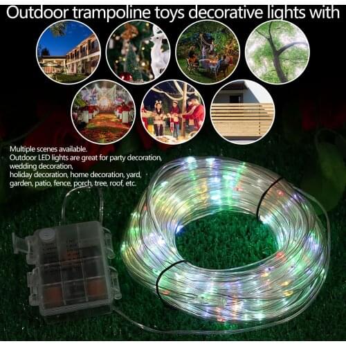 4 Modes 100 LED 16 Color Change Trampoline Lights Remote Control Rim Lights Outdoor LED Light Strip Christmas Trees Decor Lights