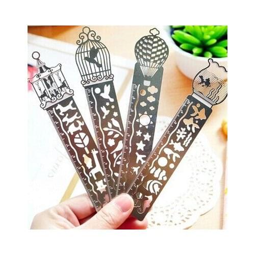 4 PCS/LOT Delicate cutout book mark ultra-thin metal bookmark tape ruler brief book marker fashion bookmarks