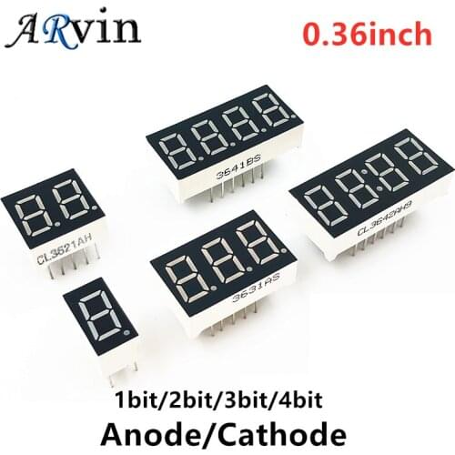 5pcs Digital tube Common Anode Common Cathode Red 1 2 3 4 Bit digital Tube 0.36 inch Red LED Display 7 segment