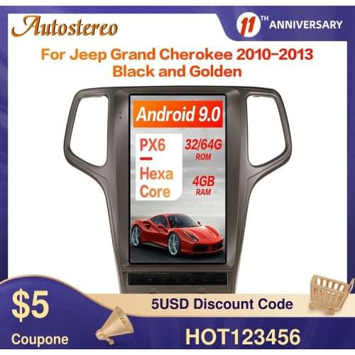 Android 9.0 64GB Tesla style Car Radio GPS Navigation For JEEP Grand Cherokee 2010-2019 Multimedia Player Head Unit Auto Stereo