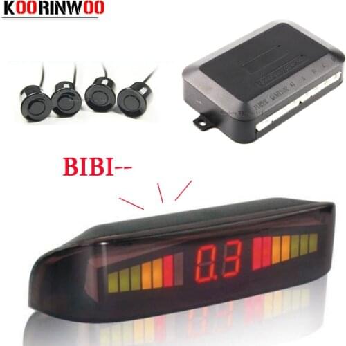 Koorinwoo 2021 Car Parking Sensors LCD Display 4 Radar bibi Alarm Alert Indicator Probe Parktronic Car-detector Grey White Black