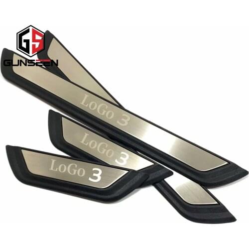 For Mazda 3 2020 Door Sill Trim Car Sticker Protector Accessories Pedal Strip Auto Scuff Plate Cover Stainless Steel Styling