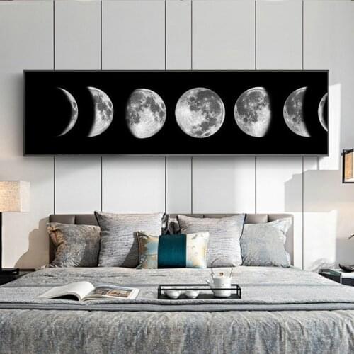 Moon Phase Nordic Canvas Posters and Prints Minimalist Luna Wall Art Abstract Painting Decoration Pictures Modern Home Decor