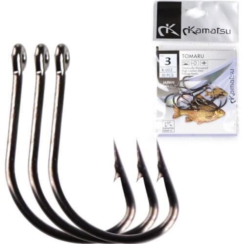 FTK Fishing Hook JIG AD-Sharp High Carbon Steel With Ring Barbed Single Carp Fishhook With Eyes