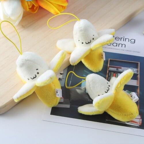 Skinned Banana Toy Cute Plush Toys Key Chain Pendant Cartoon Model Doll Stuffed Toy for Children