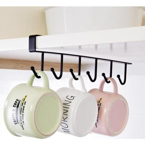 Kitchen Iron Art Seamless Nail Free Hook Multifunctional Wardrobe Row Hook Door Rear Finishing Rack
