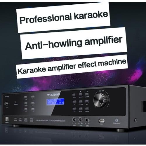 KYYSLB 550W*2 4-16ohm K3000 High-power Outdoor Stage Speaker Amplifier Rear Stage Anti-howling USB Lossless Decoding Amplifier
