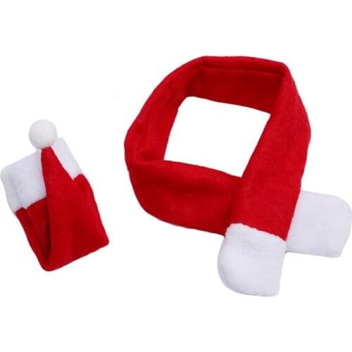 Cute 2019 Christmas Gift Decoration Festival Glass Hat Scarf Wine Bottle Cover Decoration Event Party Supplies Xmas Gift